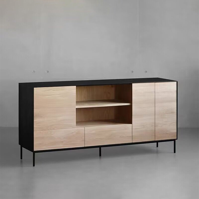 Nordic style simple modern wooden sideboard.