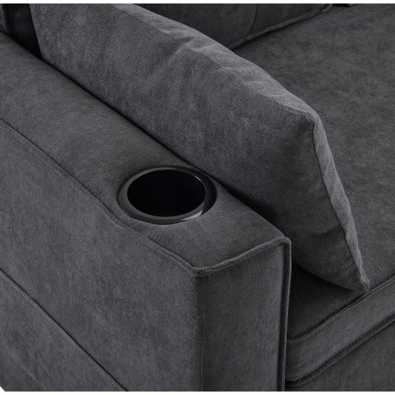 5 Seater Fabric Sofa, Gray Fabric