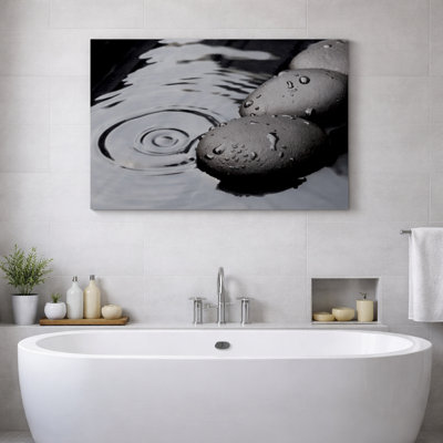 Zen Zen Stone, "Black Spa Rock Ripples In The Water", Serene Calm