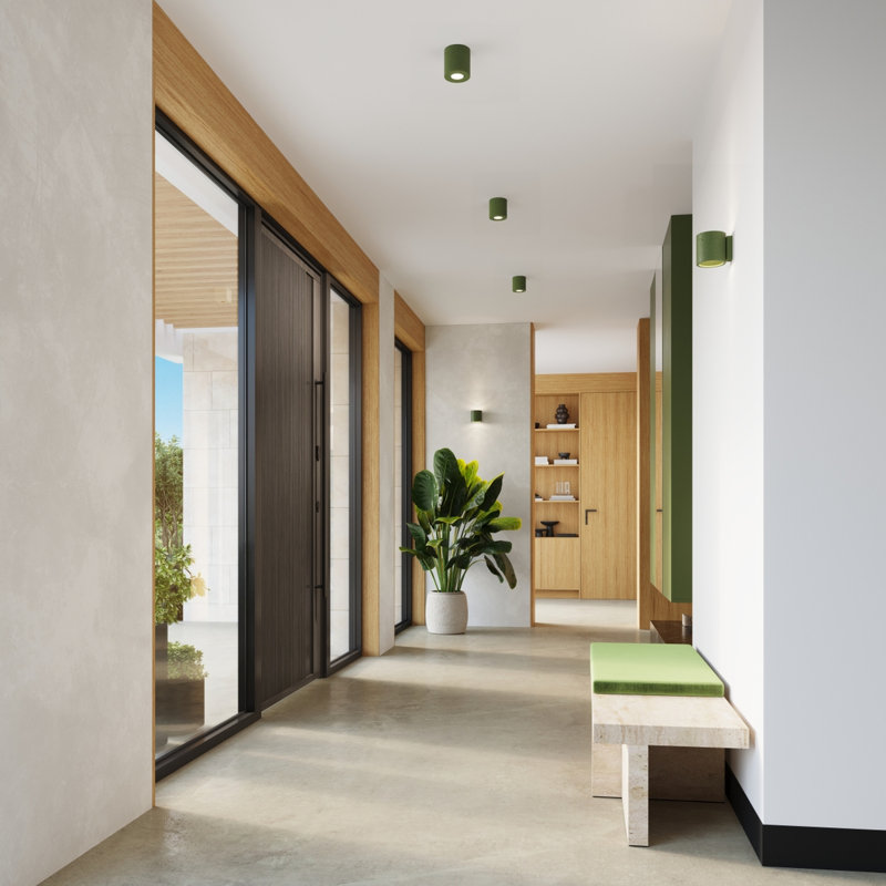 ORBIS Flush Mount, Olive Green, Ceiling lamp ORBIS concrete olive green, 1 Light