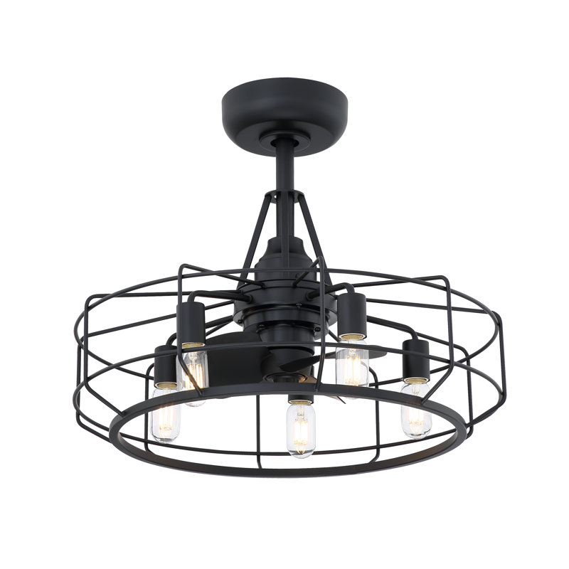 Dilbert 12'' Ceiling Fan with LED Lights, Black