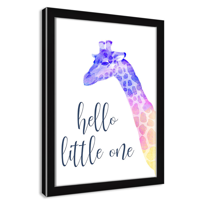 Hello Little One, art encadré, H 15 po x l 11 po x P 1,19 po, Encadrement beige