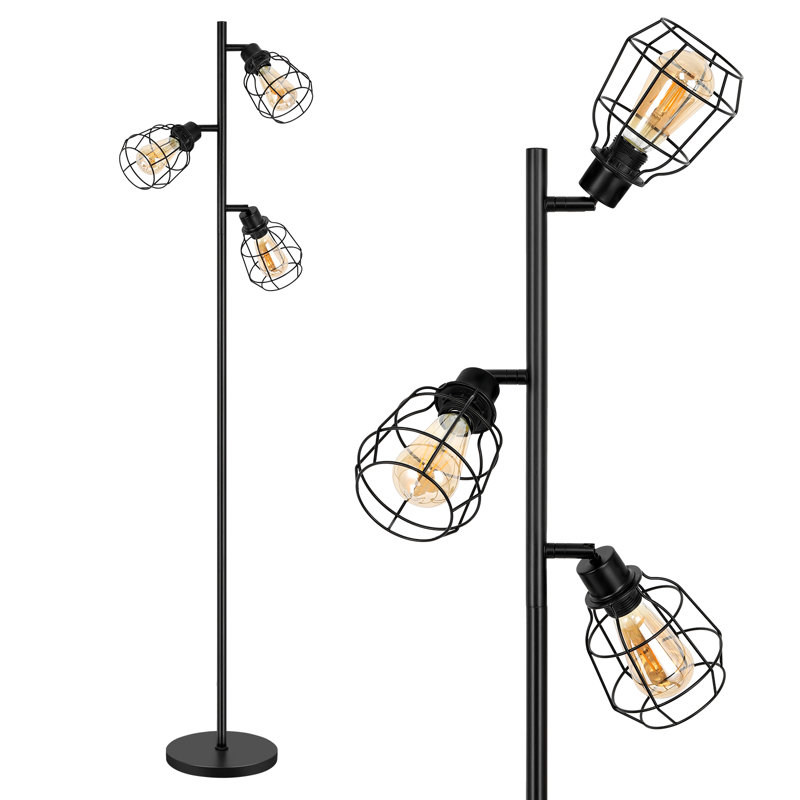 63.86'' Black Tree Floor Lamp Set