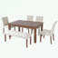 Ensemble de table de salle à manger 6 pièces avec 4 chaises et banc-731900514