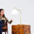 Bonnay Table Lamp with Gold Brass Curved Base