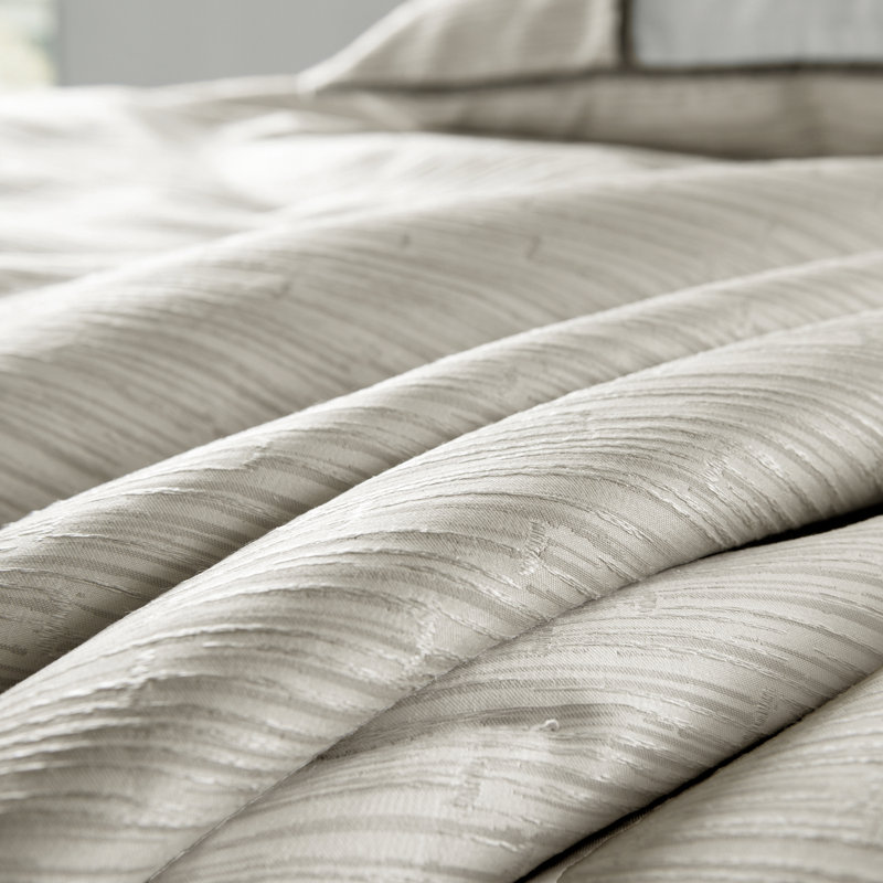 Celeste Taupe Ivory Jacquard Modern Comforter Set, Queen Comforter + 3 Additional Pieces Included 