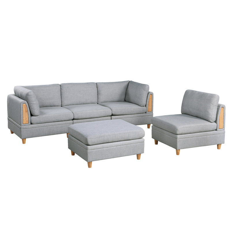 MODULA - Canapé modulaire en tissu 5 pièces Dorris