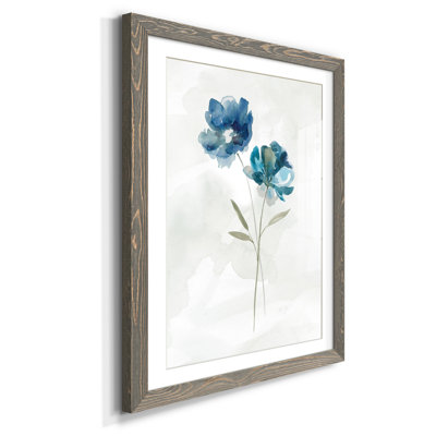 Blue Botanical II - Peinture encadrée sur papier