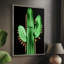 Reproduction encadrée de cactus néon - bois massif-1434398029