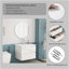 Ensemble de meuble-lavabo avec lavabo, armoire avec 2 grands tiroirs, système de fermeture en douceur, 2 grands tiroirs, conception sans poignée, assemblage facile, blanc brillant-1085490235