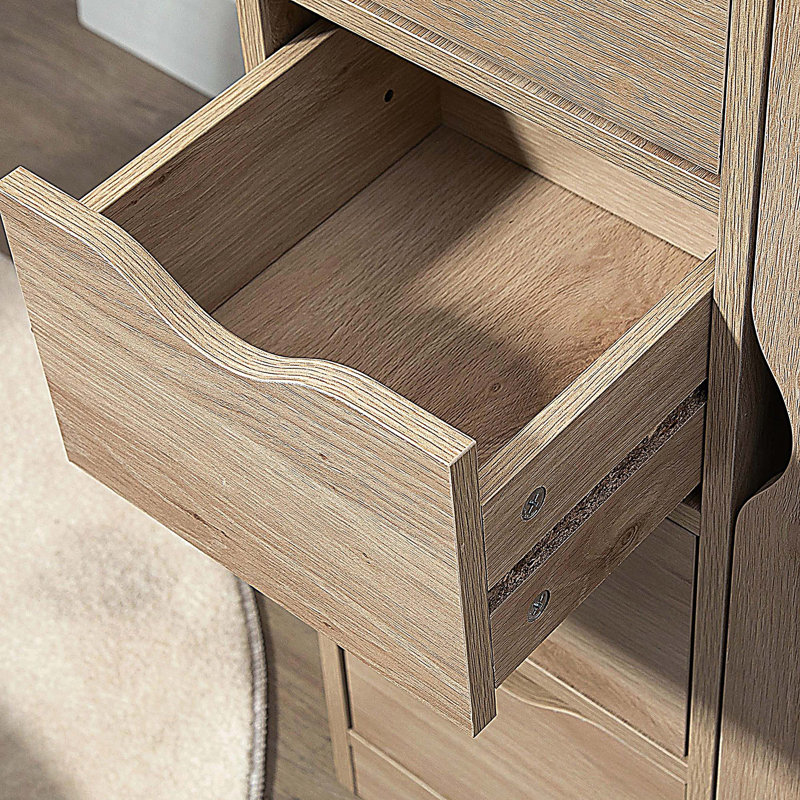 Armoire de rangement pour salle de bain avec 4 tiroirs et porte