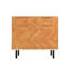 Liam 35" Mid-Century Modern 3-Door Accent Cabinet with 4 Shelves in Natural Wood Print and White-1948290965