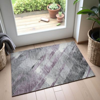Tapis à rayures Floyd AMF1535 lavable à la machine de qualité supérieure