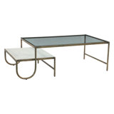 Sonoma 52" Nesting Coffee Table with Glass and Marble Top