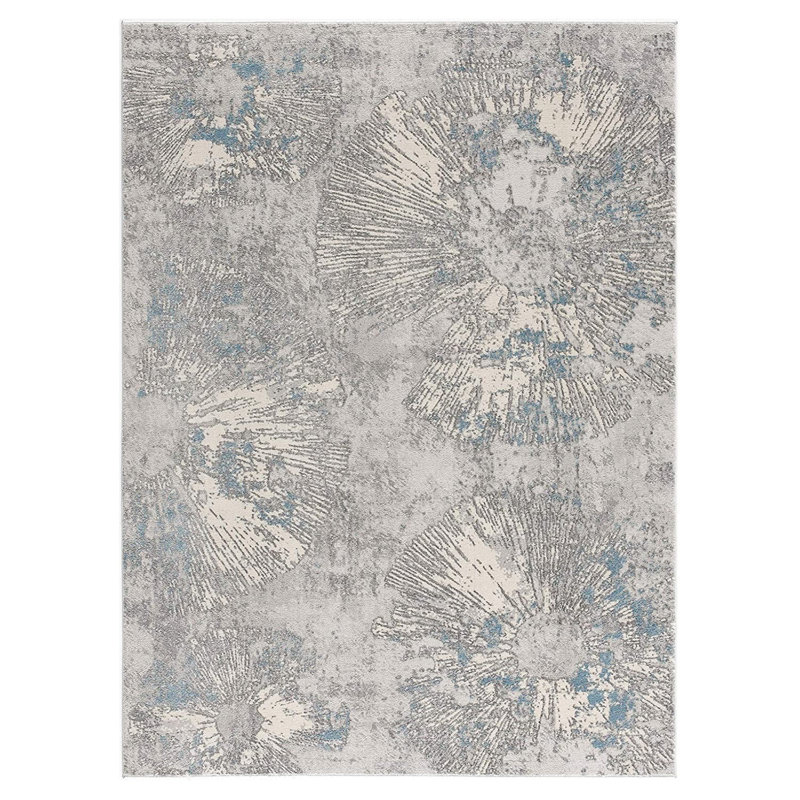 Tapis abstrait bleu, Rectangle 7 pi x 10 pi