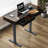 Standing desk with built-in outlet, glass top-402262798-348550547