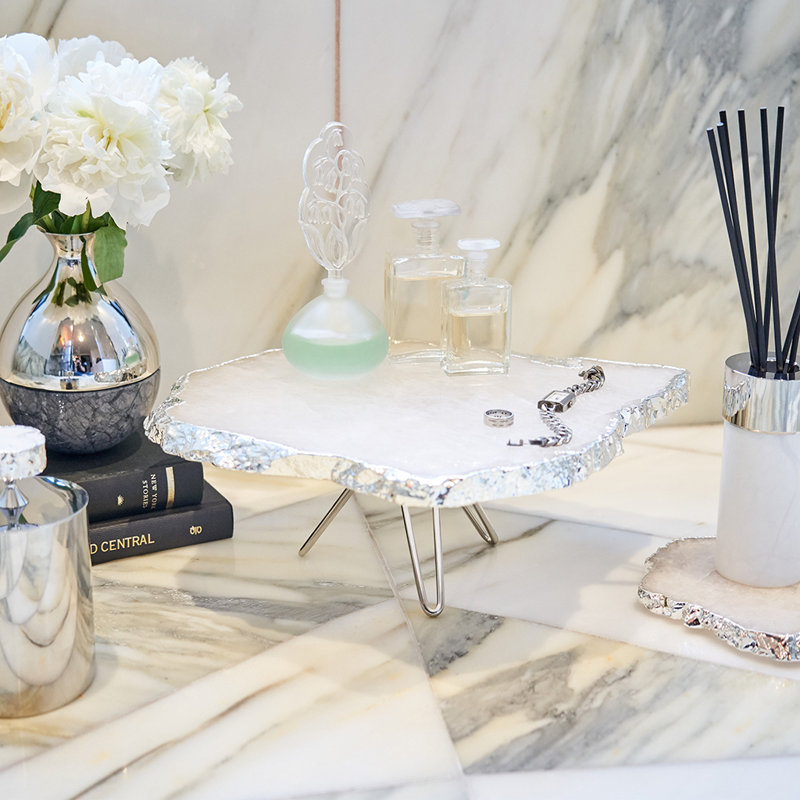 Crystal and Silver Pedestal Cake Stand