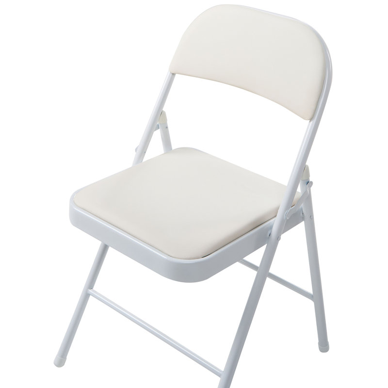 Side Chair Folding Chair Set, White, White
