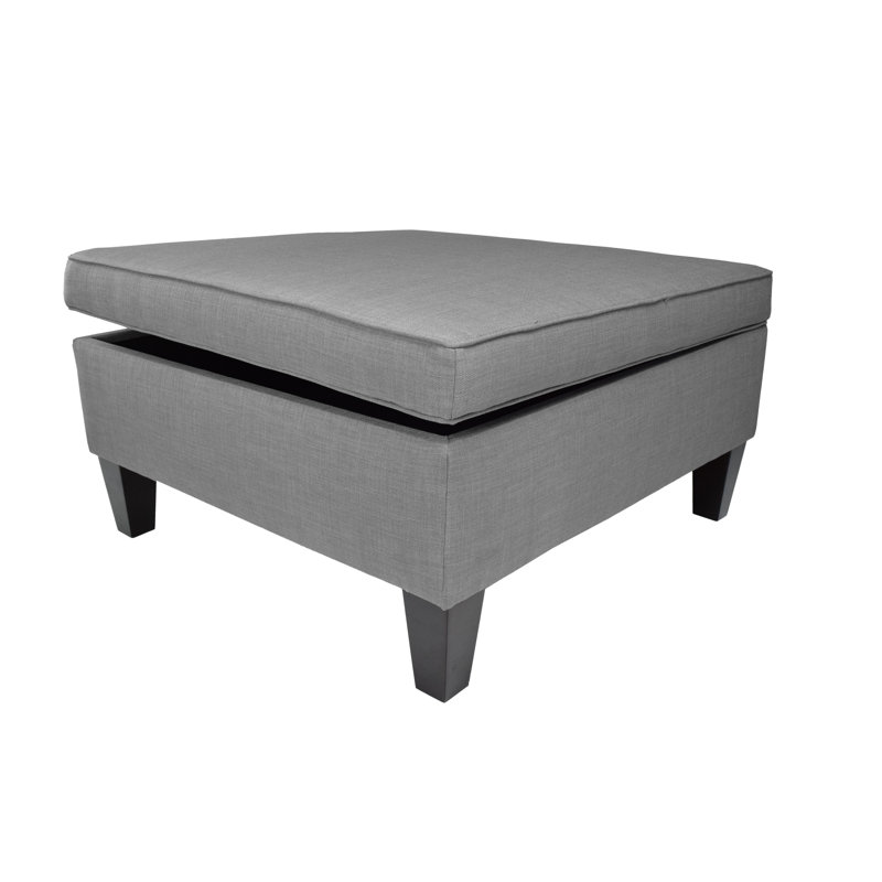 Repose-pieds carré avec rangement Kwong, Gris