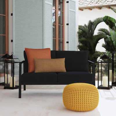 Causeuse d'extérieur en aluminium 51 po avec coussins Sunbrella Armando