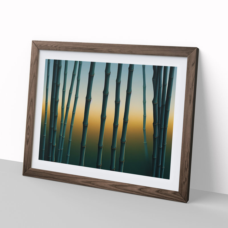 Irresistible Bamboo Forest - Single Picture Frame Print, 34cm H x 46cm W x 2cm D, Walnut Framed