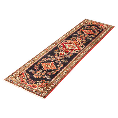 One Of Kind Hand Knotted Anadol Dark Navy Rug 2'8" x 9'11"