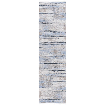 Abstract Handmade Flatweave Polyester Area Rug in Blue/Gold
