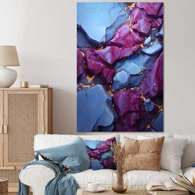 Volcan de marbre bleu et mauve sans soudure II - décoration murale abstraite