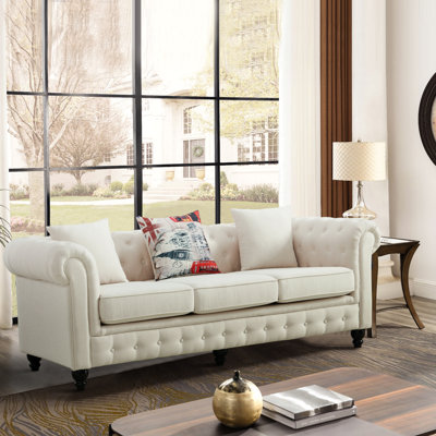 Woodleigh 87'' Upholstered Sofa with 3 Pillows
