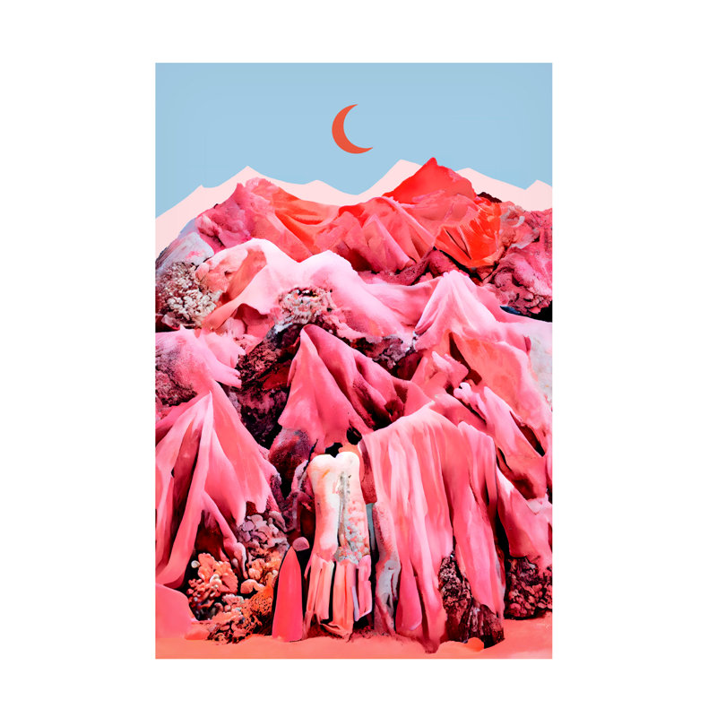 Girovard, montagnes de textile sur toile, H 19 po x l 12 po x P 2 po