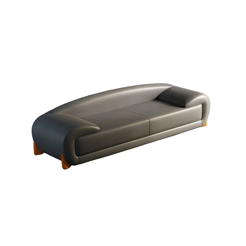 Nevaehmarie Leather Match Upholstered Bench, Gray, 19.68" H x 59.05" W x 19.68" D