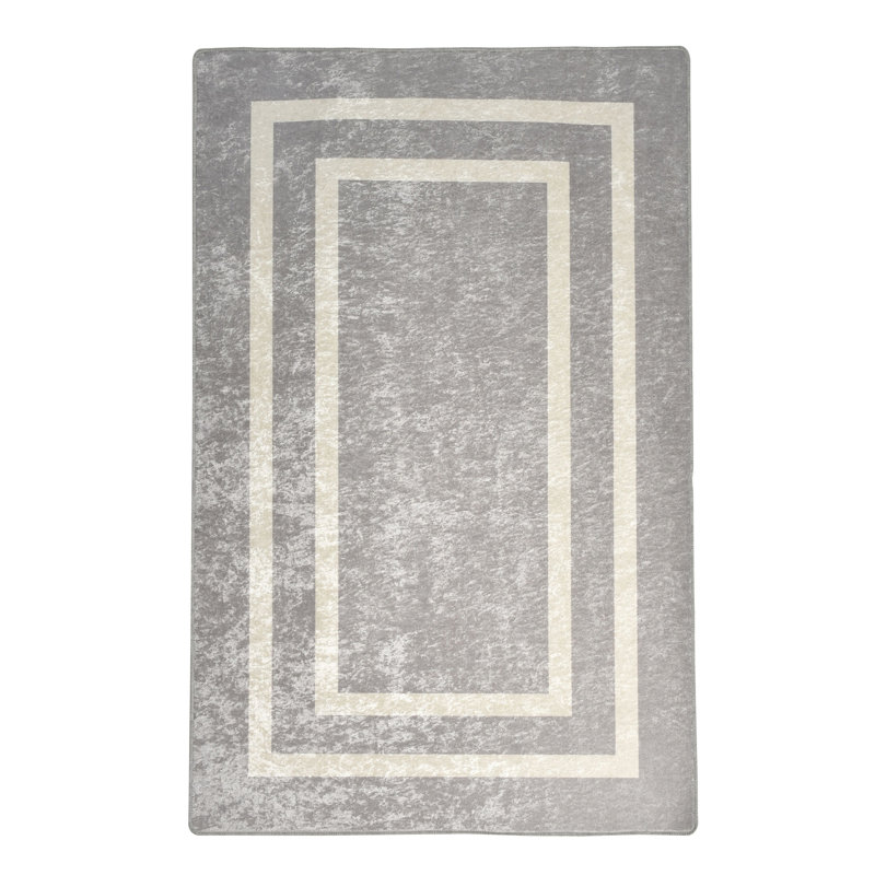 Geisler Machine Woven Grey Indoor Rug, Rectangle 80 x 120cm