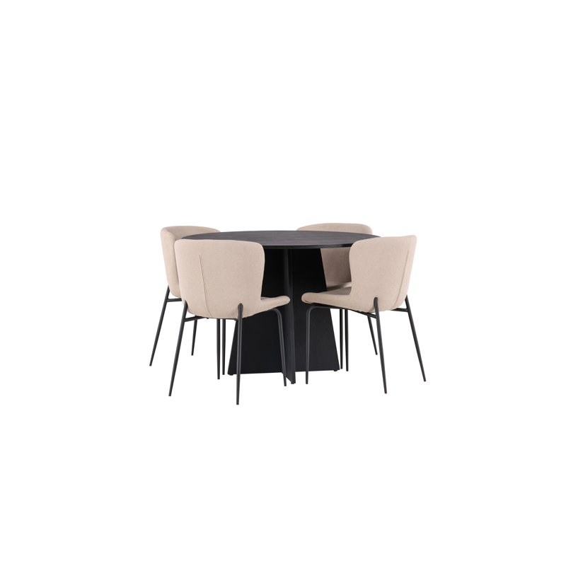 Maguire 4 - Person Dining Set, Dark Grey, Dark Grey