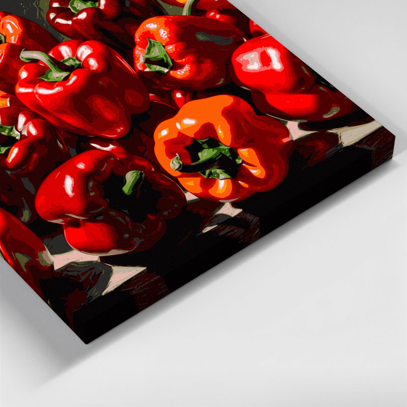 Art mural sur toile poivrons légumes, H 11 po x l 14 po