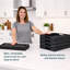 Plateau de service et napperon convertible 2-en-1 Freeform Freeform, similicuir de qualité supérieure - plateau repose-pieds, plateau de canapé et plateau de recouvrement avec poignées, réversible - gris et noir-1600884447-1583432115