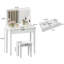Ensemble de coiffeuse avec miroir pour le maquillage, table de maquillage avec cosmétiques de rangement à 1 tiroir, coiffeuse pour la chambre à coucher