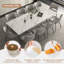 Large Gloss White Dining Table with Marble Effect, Extends from 160cm to 240cm for Entertaining（Without chairs）