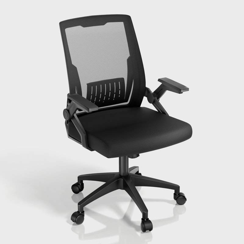 Mesh Home Office Task Chair With Flip-Up Arms, Breathable Mesh Back & Thick Seat Cushion 260 Lbs Capacity Swivel Desk Chair