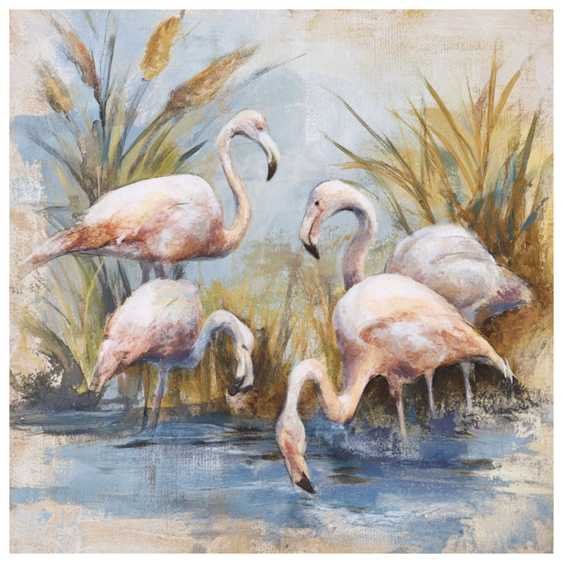 Flamants roses dans une housse de couette, Grand lit
