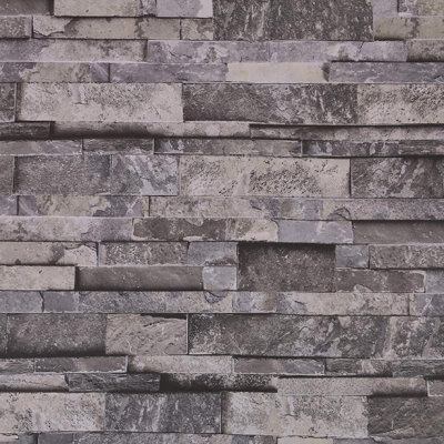 Distressed Marble Grey, Beige Slate Peel And Stick Self Adhesive Removable Wallpaper, Roll 18 Ft X 18 In