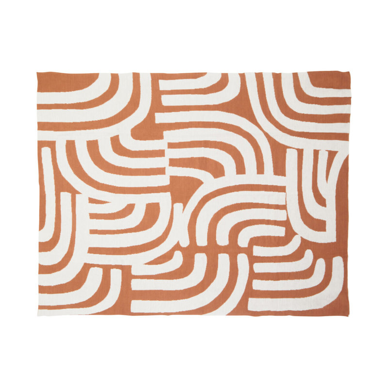 Bosie Machine Woven Throw Blanket, Brown/Beige