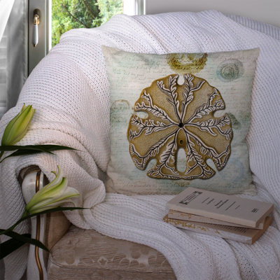 Sand Dollar Outdoor Reversible Throw Pillow