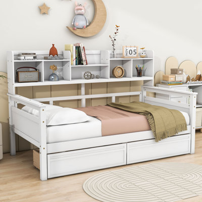 Nadka Wooden Daybed with 2 Drawers