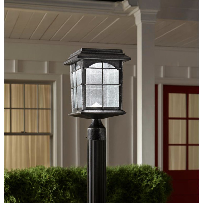 Hand Painted Seeded Iron Solar Powered Integrated LED Pathway Light