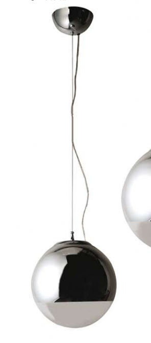 Maci 1 - Light Chrome Sphere Pendant, 30 cm H