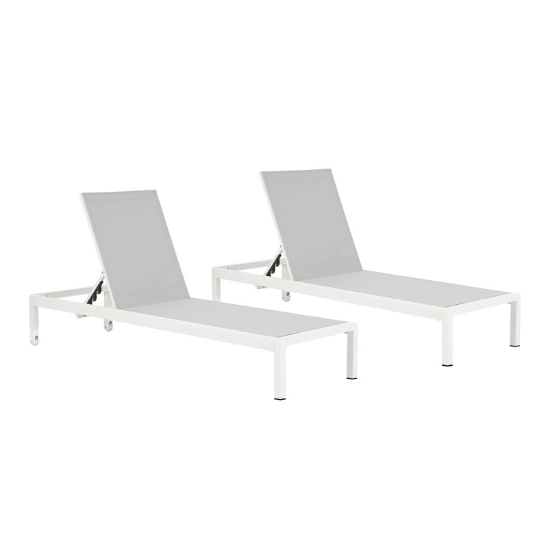 Ensemble de 2 chaises longues d'extérieur pour piscine, patio et plage, résistant aux rayons UV et aux intempéries