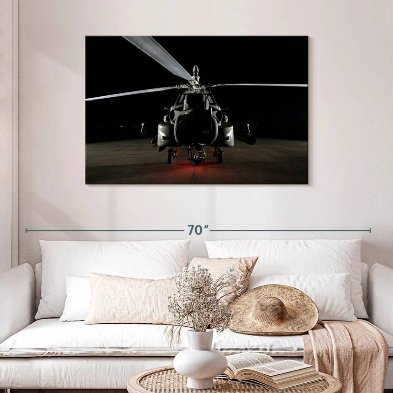 Hélicoptère militaire Mehar Apache, H 30 po x l 45 po