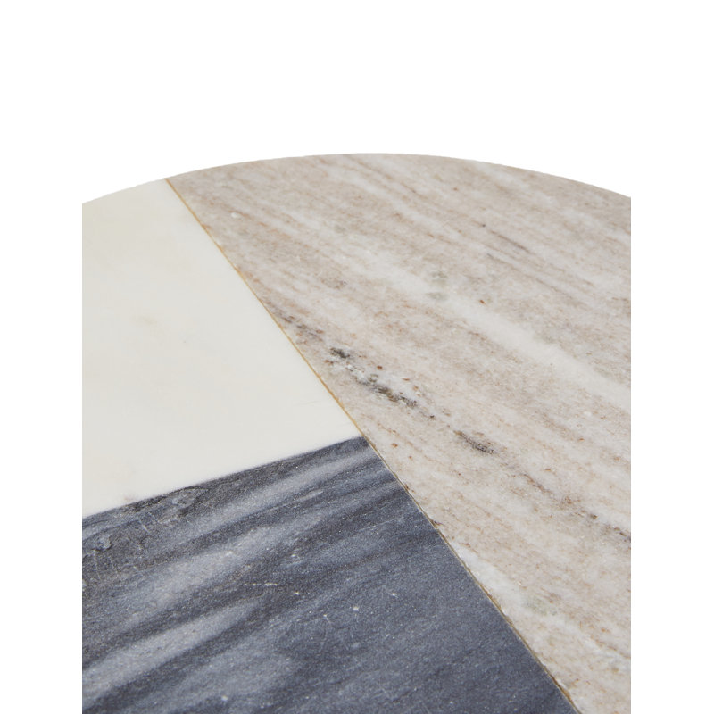 12" Round Gray and White Marble Pastry Board