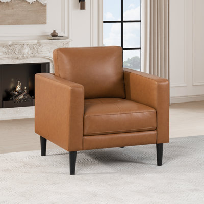 Canapé rembourré simple en cuir Air pour le salon, fauteuil Mid-Century