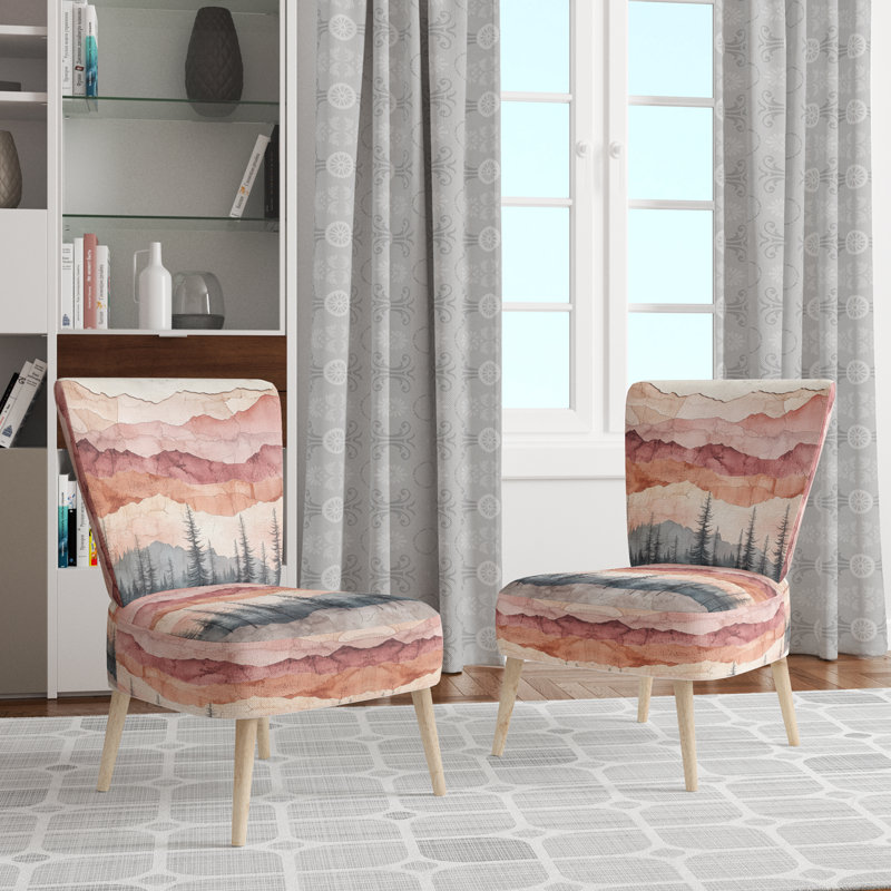 Chaise rembourrée Abstract Landscape, Chaise d'appoint sans accoudoirs